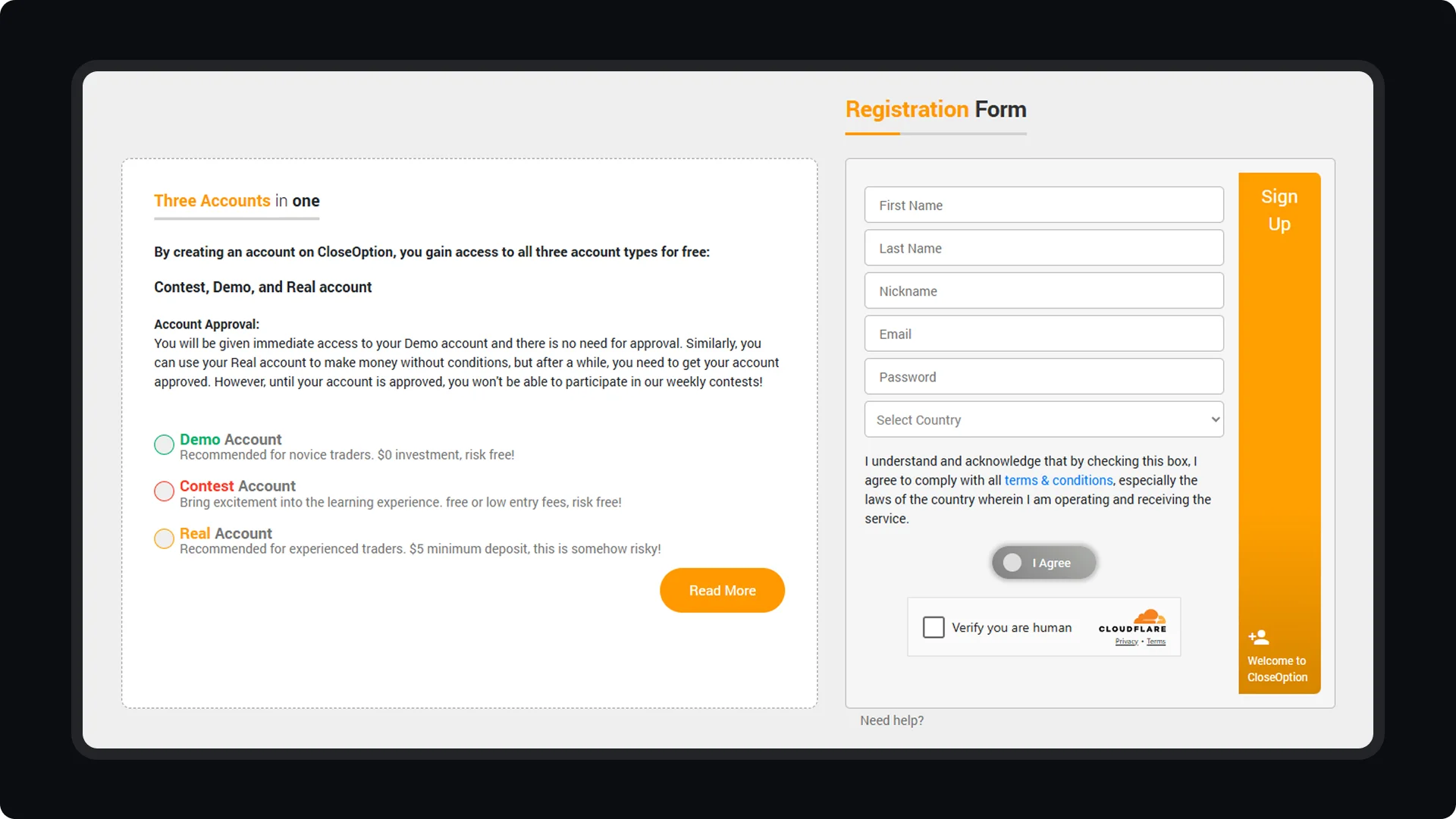 How to Create and Activate Your CloseOption Account